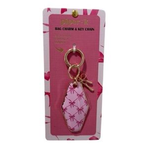 Piper K Bow Gold Tone Bag Charm New